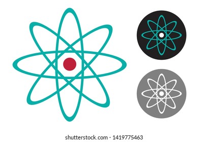 Orbital symbol an atom. Minimalistic and reverse. Editable Clip Art.