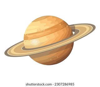 Orbiting planet in galaxy, symbol of space exploration isolated