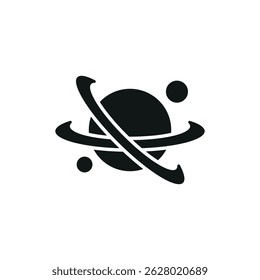 Orbiting Planet icon. Simple orbiting planet icon for social media, app and web design. Vector illustration.
