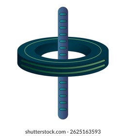 Orbiting ring station. Vector illustration