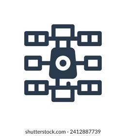 Orbiting Space Station Vector Icon Illustration