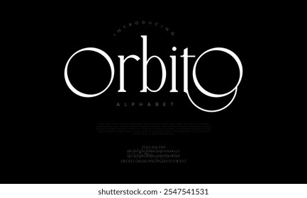 Orbito tipografia beleza moda elegante minimalista serif italic fontes decorativo casamento vintage retro logos. Logotipo de fonte de luxo mínimo alfabeto. Ilustração vetorial