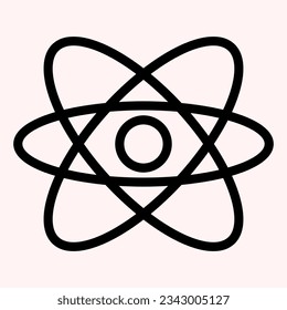 Orbits line icon. Circular atom physical structure. Astronomy vector design concept, outline style pictogram on white use for and app. Eps 10.