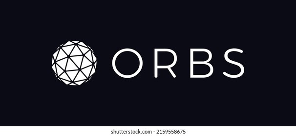 Orbs cryptocurrency token, Crypto logo on isolated background with text. Orbs is a public blockchain infrastructure designed for mass usage applications and close integration with Ethereum and Binance svg