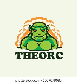 Orc desenho do logotipo do personagem mascote do desenho animado