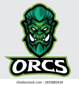 Orc colorfull mascot or e sports logo