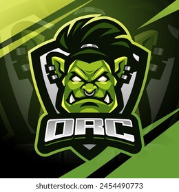 Orc head esport mascot logo design