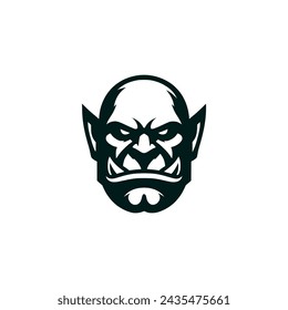 orc head monster beast logo vector illustration template design