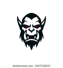 orc head monster beast logo vector illustration template design