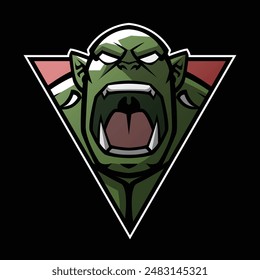 Orc icon for your e-sport logo, game icon, or tabletop RPG token.