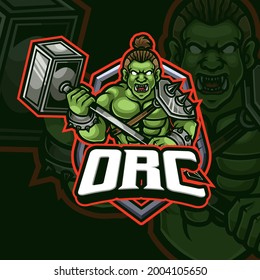 Orc mascot esport gaming logo design