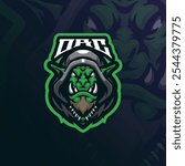 Orc mascot logo design vector with modern illustration concept style for badge, emblem and t shirt printing. Orc head illustration for sport and esport team.