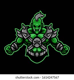 Orc with shield logo template for sport or gaming team