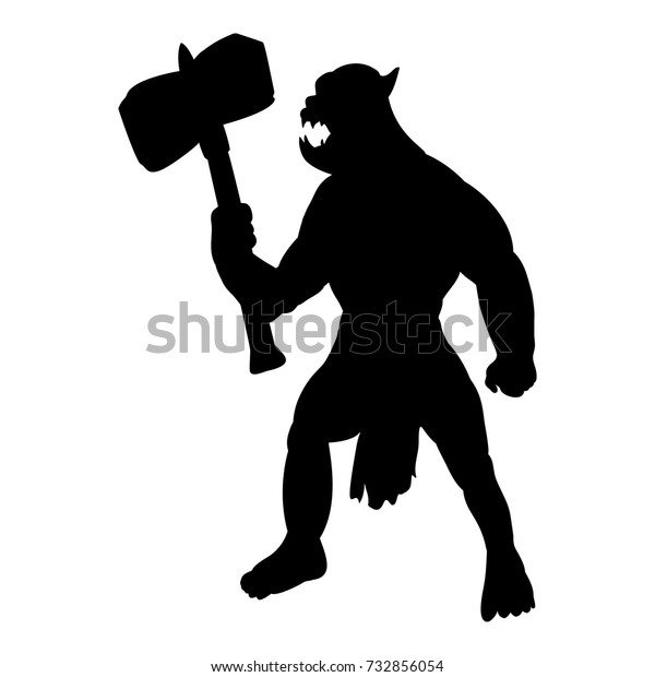 Orc Silhouette Monster Villain Fantasy Vector Stock Vector (Royalty ...