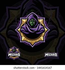 Orc wizard e-sport style vector illustration