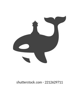 Orca and chess icon illustration