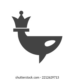 Orca and chess icon illustration