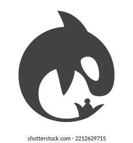 Orca and chess icon illustration