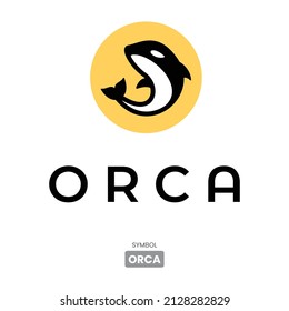 ORCA Crypto currency logo and symbol icons vector template. Can be used as stickers, badges, buttons and emblems for virtual digital money technology concept