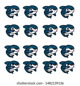 orca emoticon or smile icon for user interface and social media