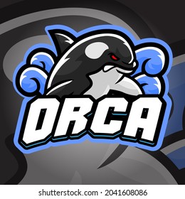 Orca Esport logo. Suitable for team logo or esport logo and mascot logo, or tshirt design.