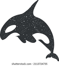 Orca galaxy constellation vector for fantasy or biology use.