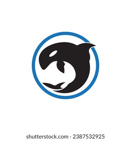 Orca icon and symbol vector template illustration