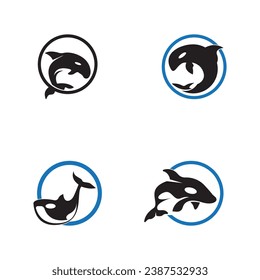 Orca icon and symbol vector template illustration