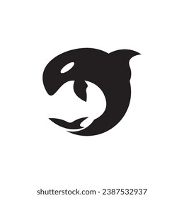 Orca icon and symbol vector template illustration