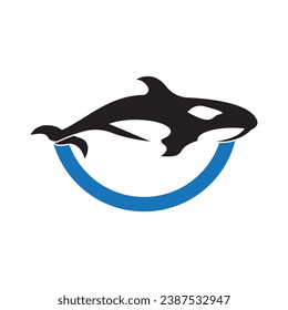 Icono de Orca y plantilla de vector de símbolo