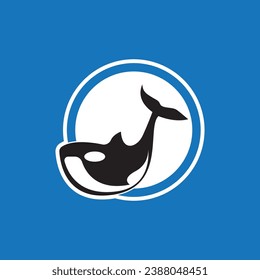 Orca icon and symbol vector template illustration