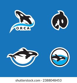 Orca icon and symbol vector template illustration