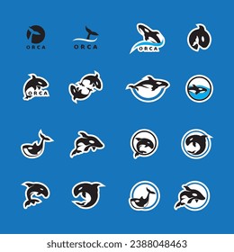 Orca icon and symbol vector template illustration