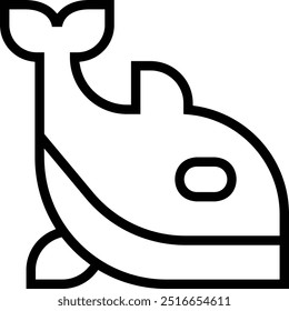 Icono de orca. Diseño de estilo lineal delgado aislado sobre fondo blanco