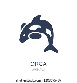 Orca icon. Trendy flat vector Orca icon on white background from animals collection, vector illustration can be use for web and mobile, eps10