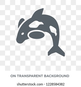 Orca icon. Trendy flat vector Orca icon on transparent background from animals  collection. 