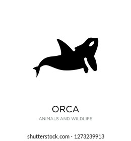 orca icon vector on white background, orca trendy filled icons from Animals and wildlife collection, orca simple element illustration