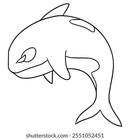 orca illustration hand drawn outline vector