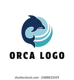 orca killer logo design concept idea