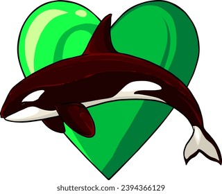 Ilustración vectorial de la ballena asesina de orca