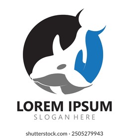 Orca Killer Whale Logo Icon diseño de Ilustración vectorial