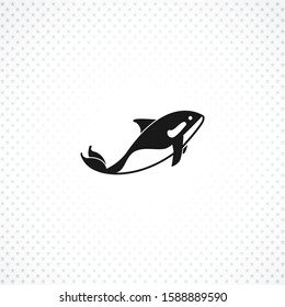 Orca killer whale vector icon on white background. Orca killer whale vector icon on white background. Orca killer whale vector icon on white background. 