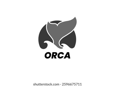 Orca Logo Design a Vector sign of the whale tail symbol is isolated on a white background. whale tail icon color editable