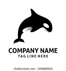 orca logo design vector template