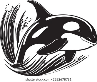 Orca Logo Monochrome Killer Whale Design