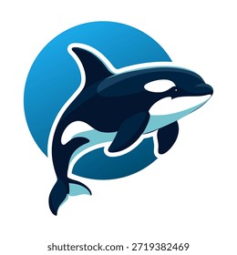 Ilustração do vetor do logotipo da Orca em círculo
