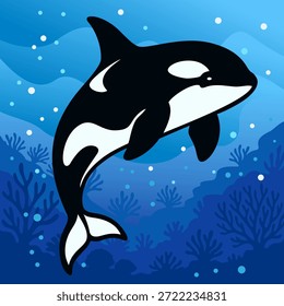 Ilustración vectorial del logotipo de Orca aislada
