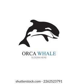 Orca Logo Vector Illustration On Trendy Design.