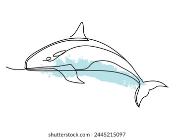 Orca one line drawing. Fashion trend vector illustration