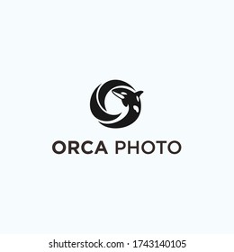 Orca Photography Logo. Orca Icon